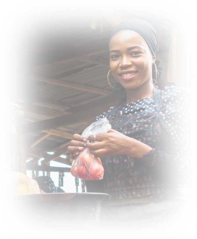 A woman at a market stall